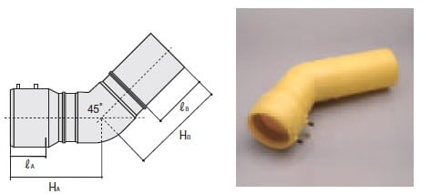 45 Degrees One Side Elbow Spec Table